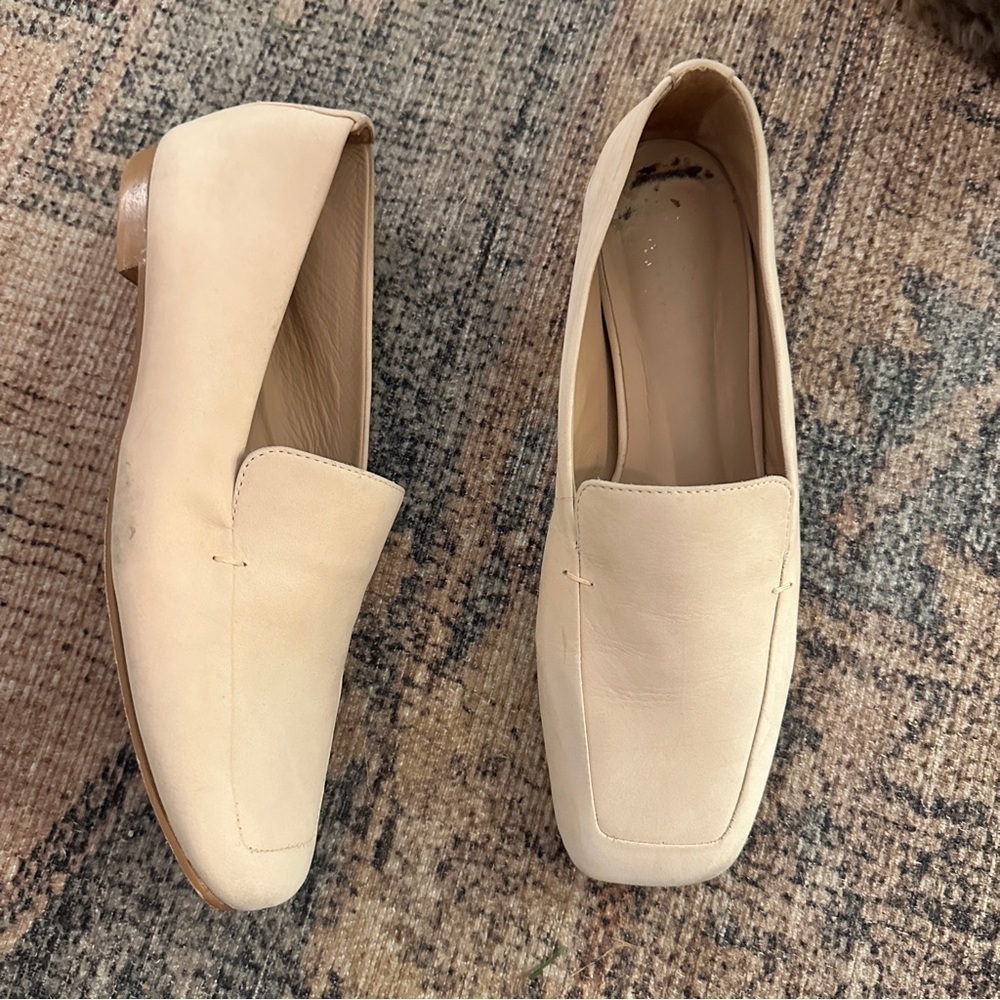 Able Cream Suede Slip On Mules sz 7